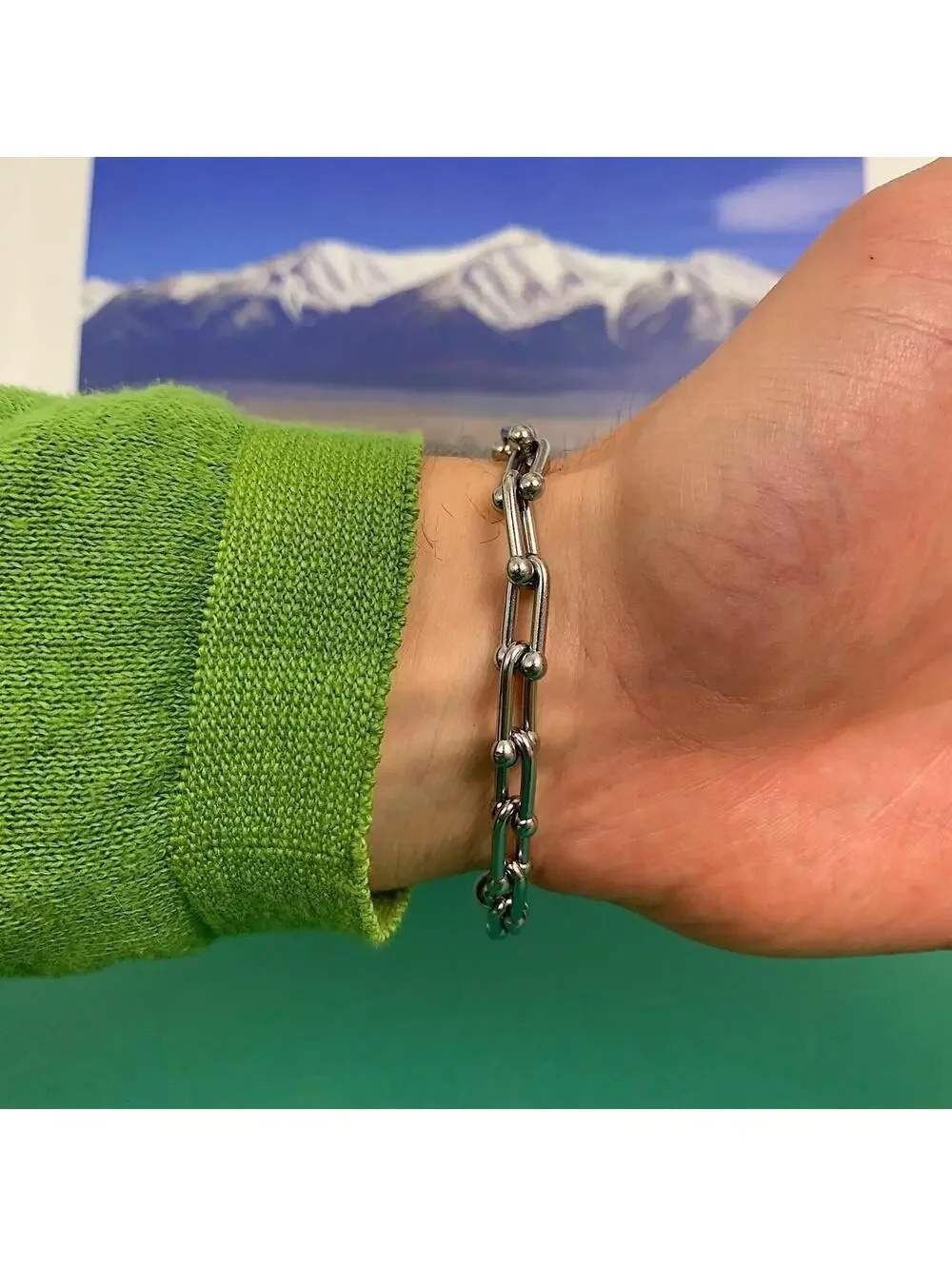Ball Link Silver Bracelet . Stainless steel high quality! 8 inches length